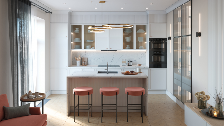Визуализация кухни-гостиной