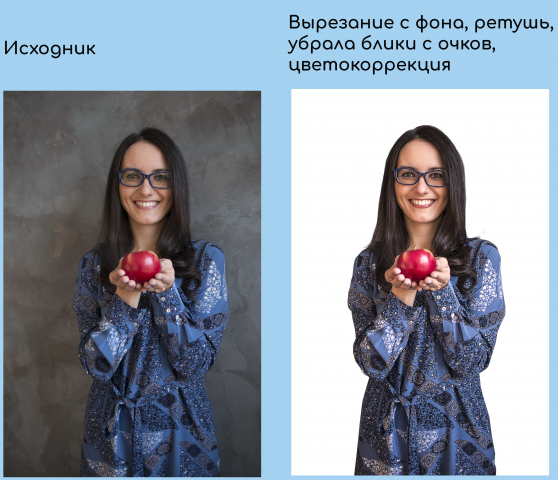 Цветокоррекция, ретушь, обтравка