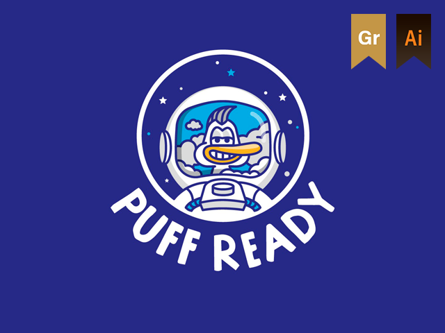 Логотип для магазина курительных смесей, вейпшоп - Puff Ready