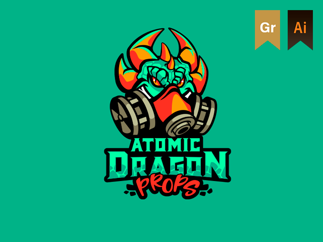 Логотип для производителя косплей атрибиутики - Atomic Dragon Props