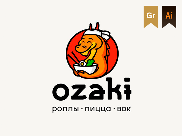 Логотип для азиатского ресторана - Ozaki