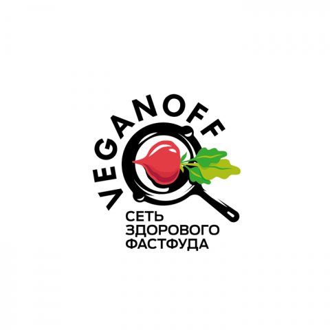 Логотип фастфуда для веганов - Veganoff