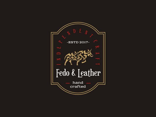 Логотип для бренда Fedo & Leather. Разработка эксклюзивных моделей кожаных изделий и подарочных вещей по индивидуальным замерам