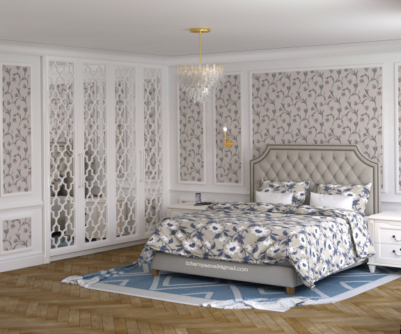 Beige bedroom.