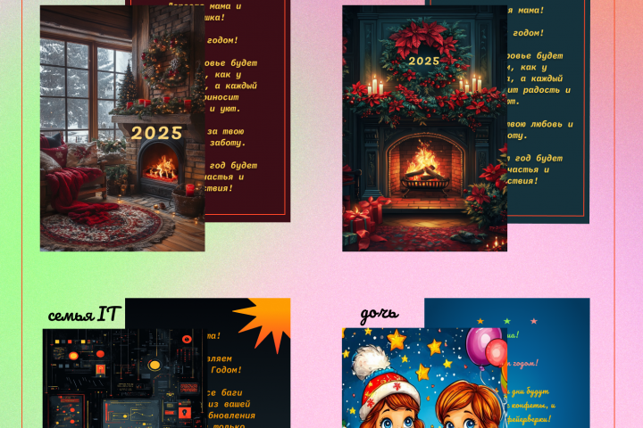 открытки. дизайн и текст с нейросетями