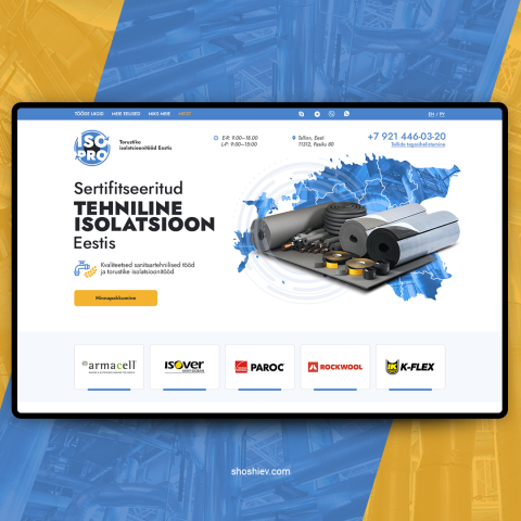 Landing page. Техническая изоляция в Эстонии.
