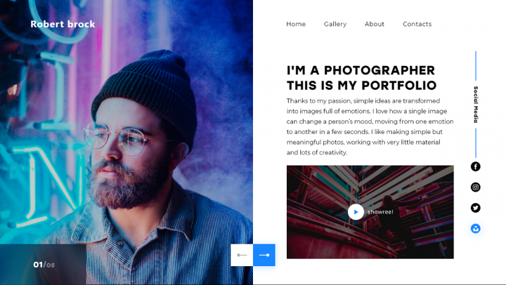 Дизайн сайта портфолио фотографа