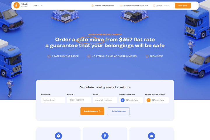 Star Van Lines — веб-сервис под ключ для логистической компании