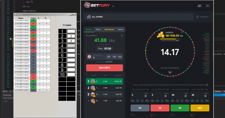 Бот ставок для рулетки BetFury