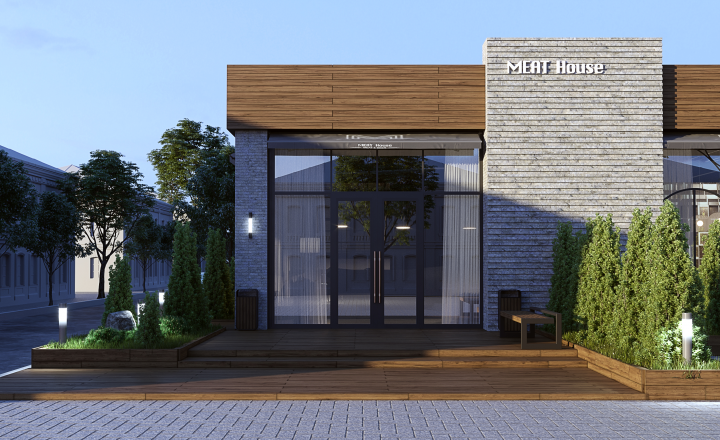 Визуализация кафе MEAT HOUSE