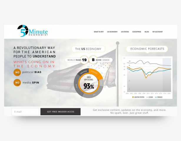 Разработка первого экрана для сайта 5minuteeconomist.com