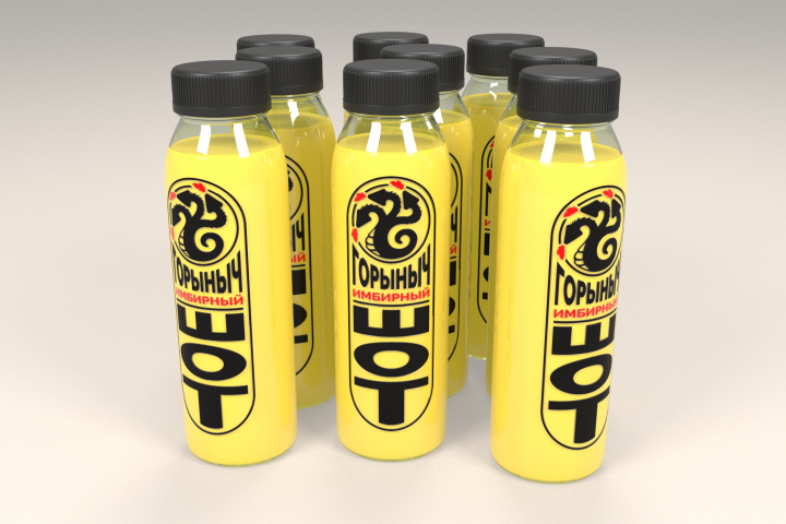 Этикетка имбирного шота Горыныч