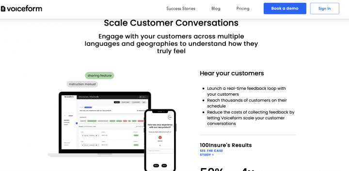 SaaS платформа для сбора фидбека с пользователей VoiceForm