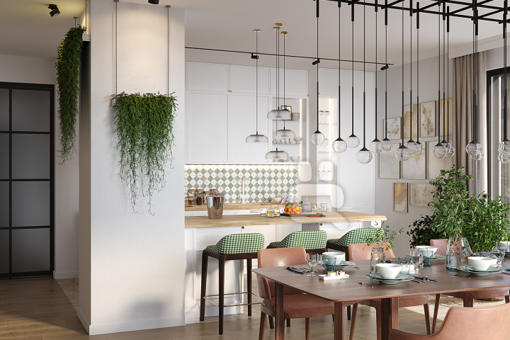 Создание и 3D визуализация интерьера домика под Тбилиси -5