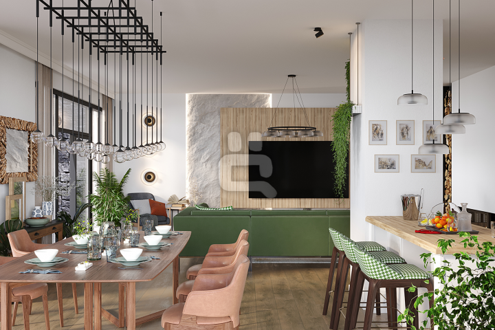 Создание и 3D визуализация интерьера домика под Тбилиси -7