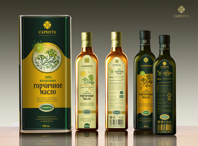 Этикетка для горчичного масла "Сарепта"