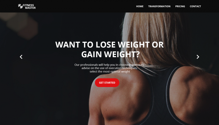 Fitnessmaster - корпоративный сайт для фитнеса