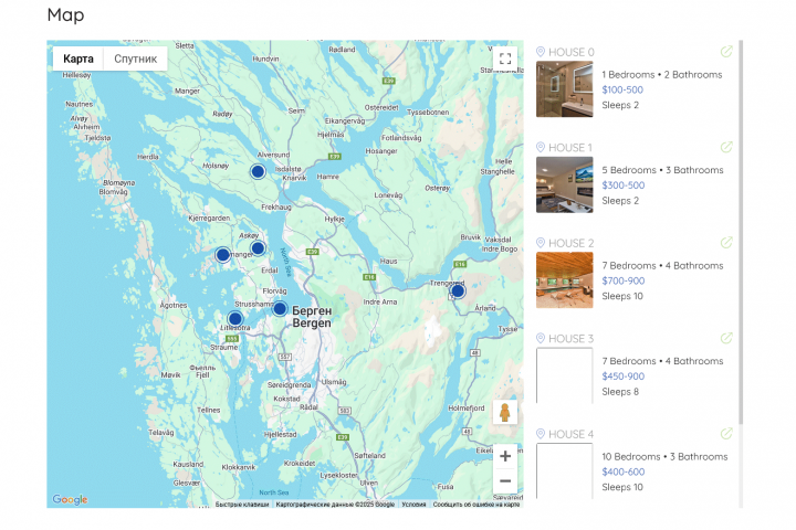 Динамическая карта гео-точек на Google Maps (HTML5, CSS3, javaScript)