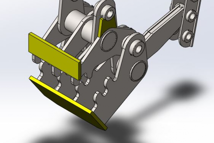 Бетонолом для дробления шпал с помощью экскаватора.