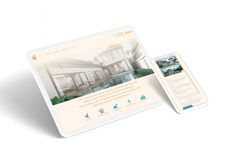 TIANA villas. Дизайн сайта для продажи вилл в Тайланде