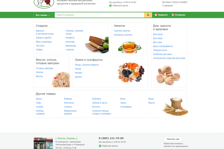 Вёрстка сайта mishkini