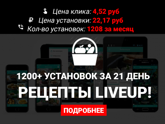Приложение Рецепты LiveUP!