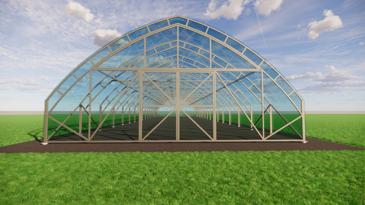 Проект каркасной теплицы 40х10