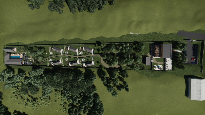 Парк-отель "ЮНА". Адыгея. Концепт в стиле A-frame