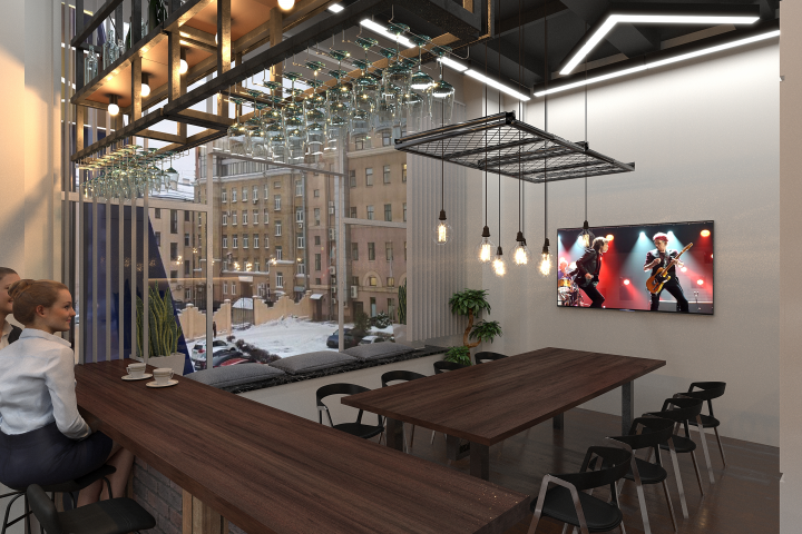 Дизайн комнаты приема пищи в IT компании. 2024 г.