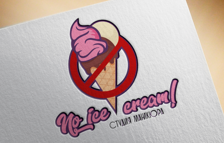 Логотип для студии маникюра "No ice cream"