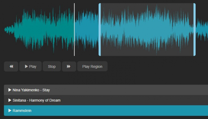 Проигрыватель waveform (форма волны) mp3 с плейлистом на HTML5