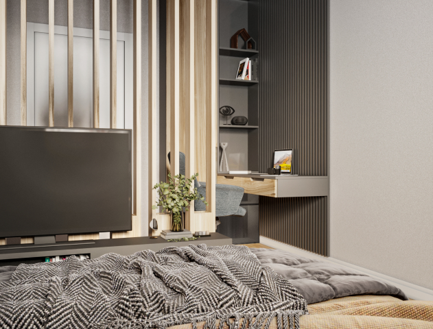 Спальня в стиле лофт