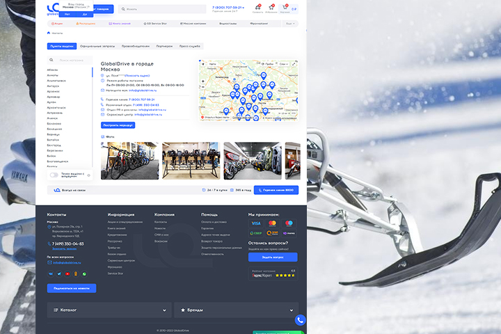 Верстка и программирование , api yandex-map