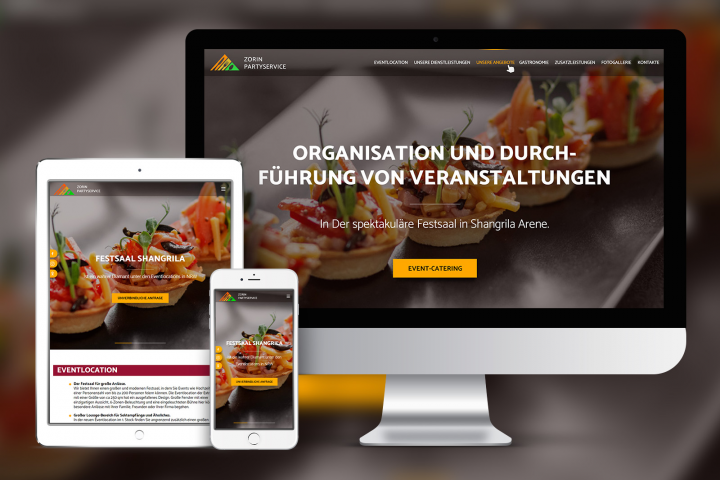 LP по услугам кейтеринга для банкетов в Германии (4 макета)