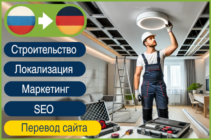 RU>DE Перевод сайта по натяжным потолкам на немецкий язык
