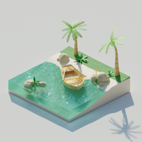 Low-poly тропический остров