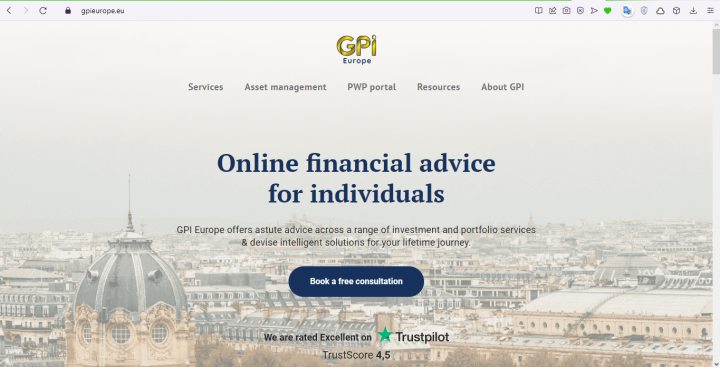 Сайт компании GPi Europe (CMS WordPress)