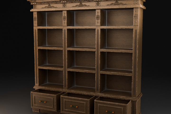 Винтажный библиотечный шкаф