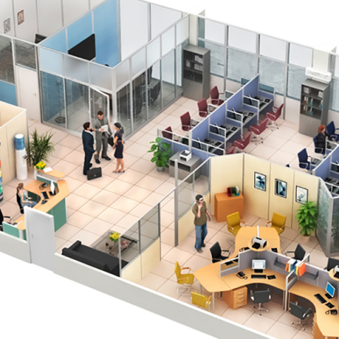 Офис. Визуализация для флеш.