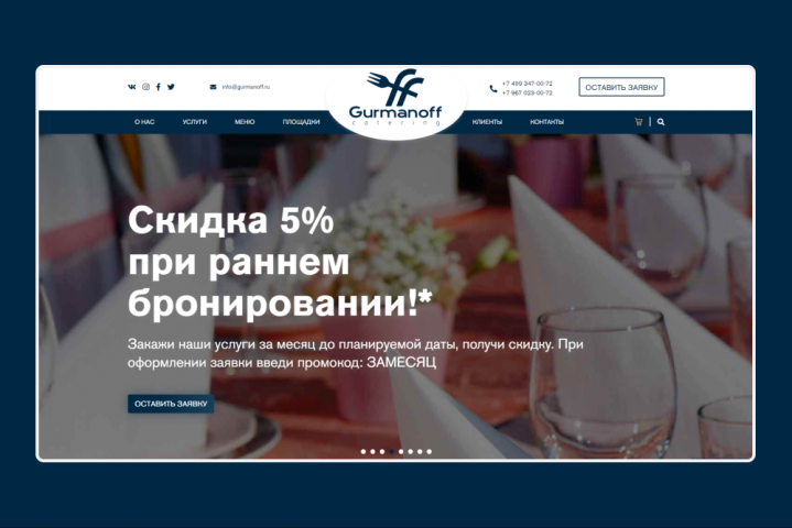 Разработка сайта «Gurmanoff»