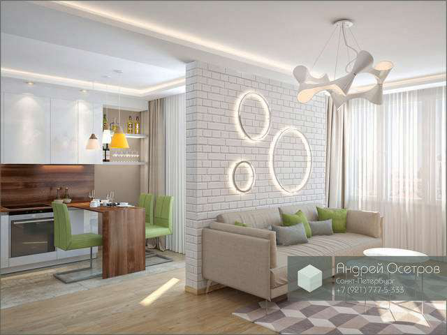 Светлая квартира-студия