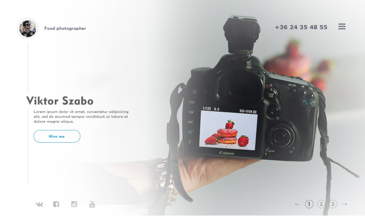 Лендинг для фотографа еды (Food Photographer)