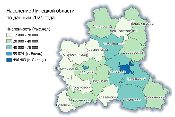Картограмма численности населения