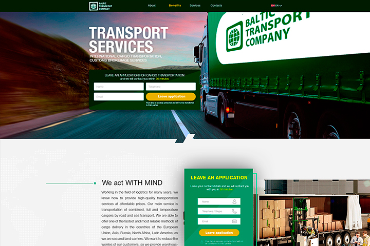 Landing Page логистика