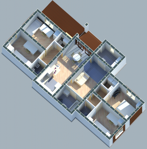 трех модульный дом + тамбур