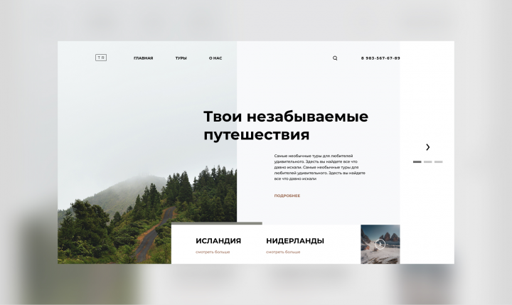 Дизайн travel сайта