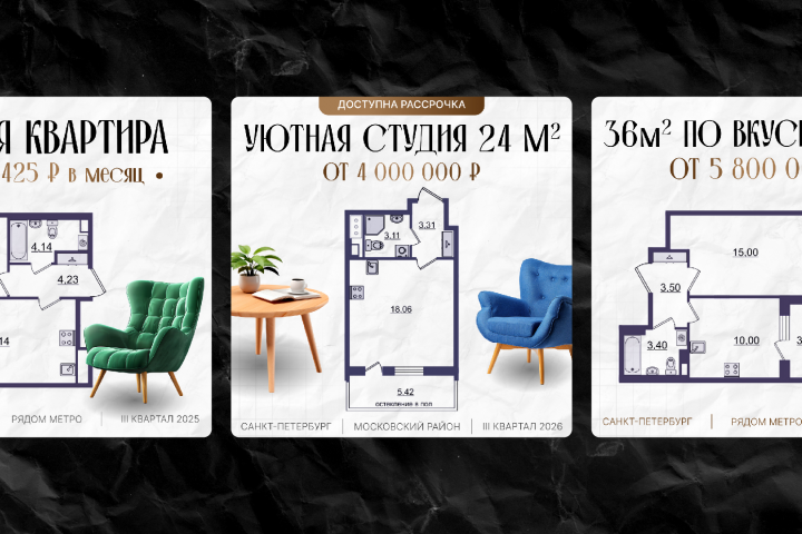 Баннеры для рекламы и соцсетей - Санкт-Петербург (15 штук)