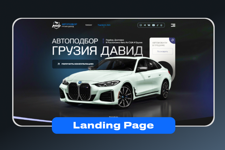Дизайн Landing Page. Автоподбор Грузия