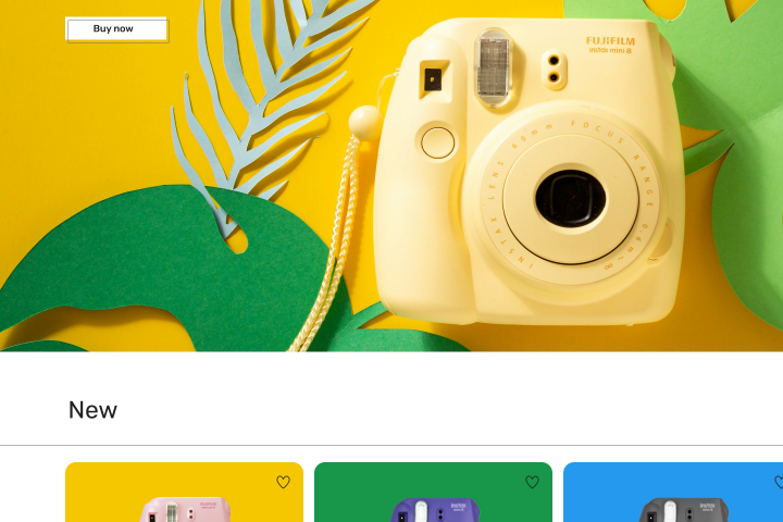 Дизайн-концепт для магазина Instant Camera