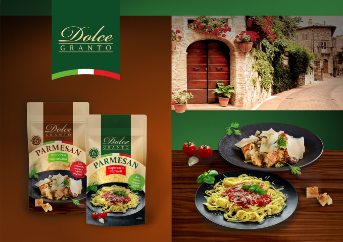 Сыр Пармезан тёртый и в лепестках тм Dolce Granto